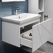 Тумба с раковиной Vigo Geometry 70 034-com подвесная цвет Белый-8