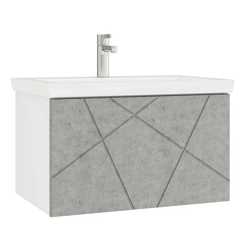 Тумба с раковиной Vigo Geometry 70 034 бетон-com подвесная 