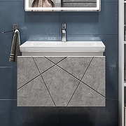 Тумба с раковиной Vigo Geometry 70 034 бетон-com подвесная цвет Бетон Белый-5