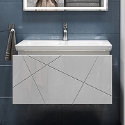 Тумба с раковиной Vigo Geometry 80 035-com подвесная цвет Белый-6