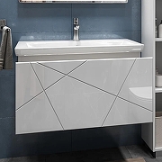 Тумба с раковиной Vigo Geometry 80 035-com подвесная цвет Белый-7