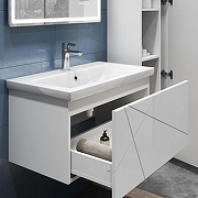 Тумба с раковиной Vigo Geometry 80 035-com подвесная цвет Белый-8