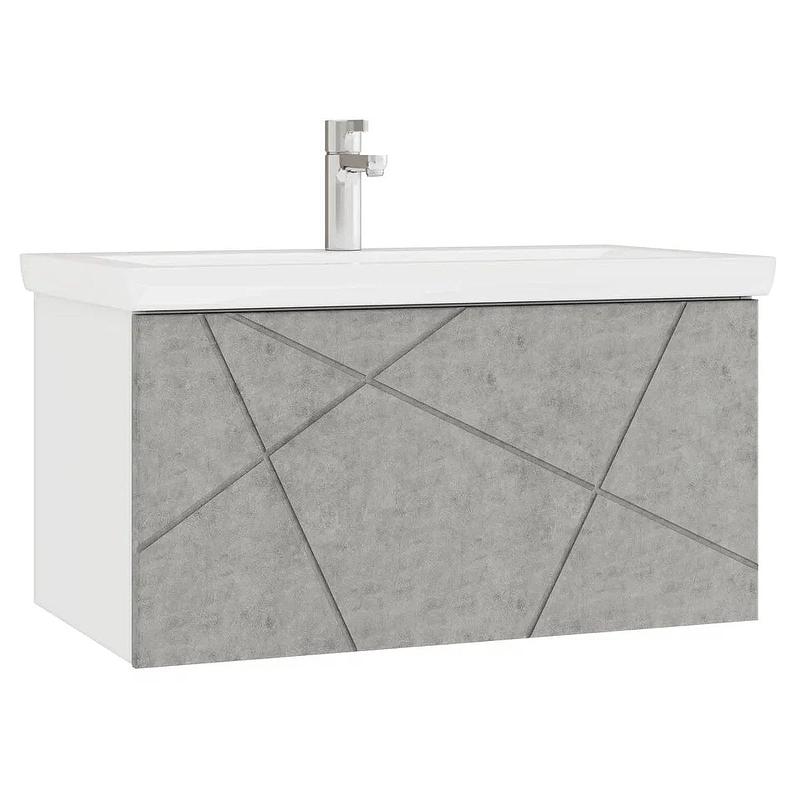 Тумба с раковиной Vigo Geometry 80 035 бетон-com подвесная 