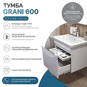 Тумба с раковиной Vigo Grani 60 057 белый-com подвесная цвет Белый-1