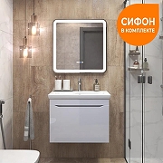 Тумба с раковиной Vigo Grani 70 165-com подвесная цвет Белый-5
