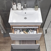 Тумба с раковиной Vigo Grani 70 202 дуб золотой-com цвет Белый Дуб золотой-5