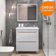 Тумба с раковиной Vigo Grani 80 203 дуб золотой-com цвет Белый Дуб золотой-6
