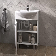 Тумба с раковиной Vigo Hoska 50 L 228-com цвет Белый-3