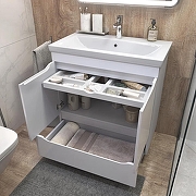 Тумба с раковиной Vigo Grani 80 286-com цвет Белый-2