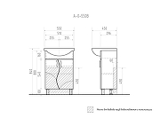 Тумба с раковиной Vigo Alessandro 55 tn.ALE.UYU.55.2D крас-com цвет Белый Красный-4