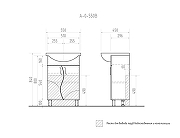 Тумба с раковиной Vigo Alessandro 55 tn.ALE.UYU.55.2D син-com цвет Белый Синий-3