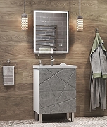 Тумба с раковиной Vigo Geometry 50 tn.bsf.GEO.FOS.50.2Y бетон-com цвет Бетон Белый-4