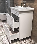 Тумба с раковиной Vigo Geometry 50 tn.GEO.FOS.50.2Y-com цвет Белый-2