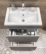Тумба с раковиной Vigo Geometry 50 tn.GEO.FOS.50.2Y бетон-com цвет Бетон Белый-3