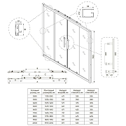 Душевая дверь Veconi Evo 150 E4-B-150-12-C9 профиль Черный матовый стекло тонированное-3