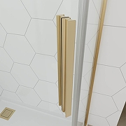Душевой уголок Veconi Ottimo 80х80 OP10G-8080-07-C9 профиль Золото брашированное стекло матовое-2