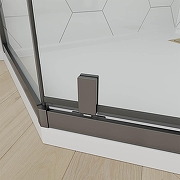 Душевой уголок Veconi Ottimo 90х90 OP10GR-9090-01-C9 профиль Графит брашированный стекло прозрачное-1