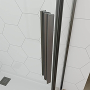 Душевой уголок Veconi Ottimo 100х100 OP10GR-100100-12-C9 профиль Графит брашированный стекло тонированное-2