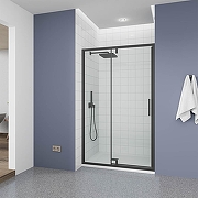 Душевая дверь Veconi Ottimo 110 OP20B-110-01-C9 профиль Черный матовый стекло прозрачное