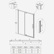Душевая дверь Veconi Ottimo 110 OP20GR-110-12-C9 профиль Графит брашированный стекло тонированное-4
