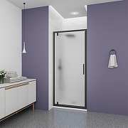 Душевая дверь Veconi Ottimo 80 OP30B-80-07-C9 профиль Черный матовый стекло матовое