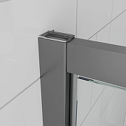 Душевая дверь Veconi Ottimo 90 OP30GR-90-12-C9 профиль Графит брашированный стекло тонированное-1