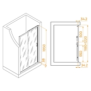 Душевая дверь RGW Passage PA-14Gb 120 41081412-016 профиль Золото брашированное стекло прозрачное-1