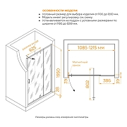 Душевая дверь RGW Passage PA-008B 110 350800812-24 профиль Черный матовый стекло матовое-сатинат-6