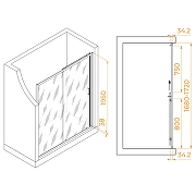 Душевая дверь RGW Passage PA-14Gb 170 41081417-016 профиль Золото брашированное стекло прозрачное-1