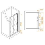 Душевая дверь RGW Passage PA-14Gb 100 41081410-016 профиль Золото брашированное стекло прозрачное-1