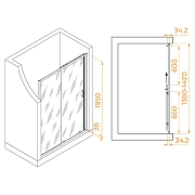 Душевая дверь RGW Passage PA-14Gb 140 41081414-016 профиль Золото брашированное стекло прозрачное-1