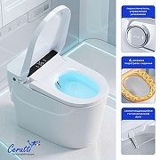 Унитаз биде Ceruttispa Афра (Afra) Smart CT12152 12152 приставной цвет Белый с сиденьем Микролифт-2