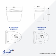 Унитаз биде Ceruttispa Афра (Afra) Smart CT12152 12152 приставной цвет Белый с сиденьем Микролифт-7
