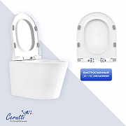 Унитаз подвесной Ceruttispa Иренео (Ireneo) Aria Tornado CT12148 12148 цвет Белый с сиденьем Микролифт-2