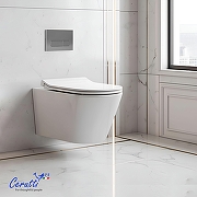 Унитаз подвесной Ceruttispa Иренео (Ireneo) Aria Tornado CT12148 12148 цвет Белый с сиденьем Микролифт-4