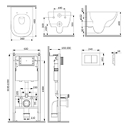 Унитаз с инсталляцией AM.PM Above Aquaspin IS90201.9X1900 цвет Белый с сиденьем Микролифт и клавишей смыва цвет Белый глянцевый-1