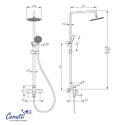 Душевая система Ceruttispa Орацио (Orazio RSMB CT12068 12068 цвет Черный матовый-7