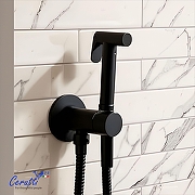 Гигиенический душ со смесителем Ceruttispa Брайс (Braies) SHB CT12120 12120 цвет Черный матовый-2