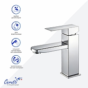 Смеситель для раковины Ceruttispa Клелия (Clelia) CT12059 12059 цвет Хром-1