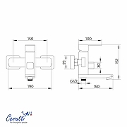Смеситель для ванны Ceruttispa Клелия (Clelia) VGR CT12063 12063 цвет Серый матовый-8