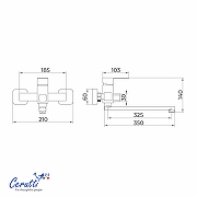 Смеситель для ванны Ceruttispa Клелия (Clelia) VXLMB CT12066 12066 цвет Черный матовый-8