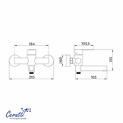 Смеситель для ванны Ceruttispa Овидио (Ovidio) VMB CT12084 12084 цвет Черный матовый-7