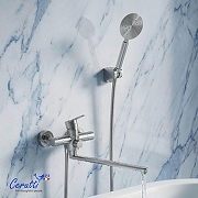 Смеситель для ванны Ceruttispa Овидио (Ovidio) VXLBN CT12085 12085 цвет Никель матовый-7