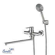 Смеситель для ванны Ceruttispa Овидио (Ovidio) VXLBN CT12085 12085 цвет Никель матовый-8