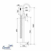 Смеситель для ванны Ceruttispa Тобия (Tobia) CT12112 12112 цвет Хром-8