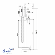 Смеситель для ванны Ceruttispa Афра (Afra) GG CT12117 12117 цвет Графит-5