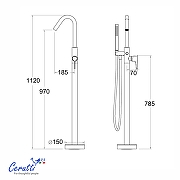Смеситель для ванны Ceruttispa Селла (Sella) CT12134 12134 цвет Хром-7