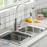 Cмеситель для кухни Ceruttispa Атэна (Atena) BN-W CT12139 12139 цвет Никель матовый Белый-3