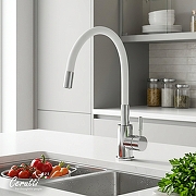 Cмеситель для кухни Ceruttispa Атэна (Atena) H-W CT12142 12142 цвет Хром Белый-2