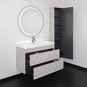 Тумба с раковиной Comforty Мадрид 100 00-00021783 подвесная цвет Серый шелк-2